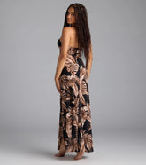 Island Hottie Tropical Halter Slit Maxi Dress